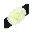 thumbnail image 2 of Cinturón Elástico Ancho para Mujeres INSPIRE CHIC, Corsé Estirable de Doble Flor Grande, Elegante y Casual para Vestido 68x6cm/26.8x2.4 pulgadas (LxA) Amarillo Claro, 2 of 6