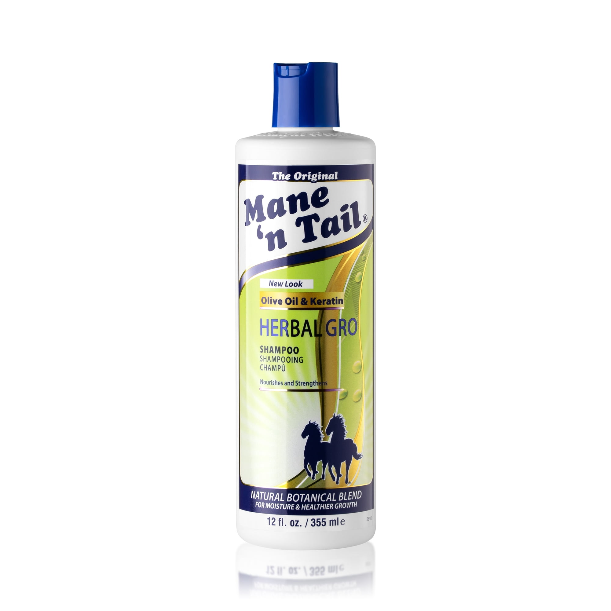 Mane 'n Tail Herbal Gro Shampoo (12 Oz) – Natural Herb & Olive Oil Complex to Nourish, Strengthen & Fortify Hair, Prevents Breakage & Frizz