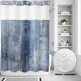 thumbnail image 2 of No Hook Shower Curtain, Blue Shower Curtains for Bathroom with See Through Top Window, Retro Oil Painting Modern Abstract Art Aesthetics Waterproof & Washable Bath Curtain Stall 48"x72", 2 of 9