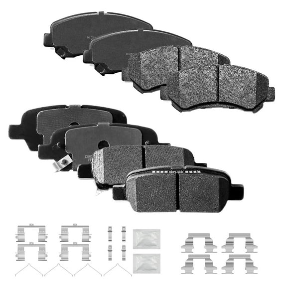 ACB ZONE Front & Rear Disc Ceramic Brake Pads Set w/Hardware Fit for 2009 2010-2014 2016-2019 Nissan Maxima Juke