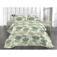 thumbnail image 2 of Ambesonne Tulips Quilted Coverlet 2 Pcs, Neutral Boho Flower Pattern, Twin Size, Avocado Green Jade Green, 2 of 4