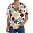 thumbnail image 1 of Fotbe maple leaves Camisa Estampada de Manga Corta para Hombre, Casual de Verano, Estilo Playero, Sin Arrugas-X-Large, 1 of 5