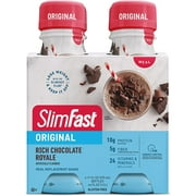 SlimFast Original Ready to Drink Meal Replacement, Rich Chocolate Royale, 11 fl. oz., Pk of 4