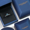 thumbnail image 5 of Gem Stone King 10K Two Tone Gold Persian Blue Moissanite and Lab Grown Diamond Engagement Ring for Women | 1.18 Cttw | Octagon 7X5MM | Gemstone Birthstone | Size 9, 5 of 6