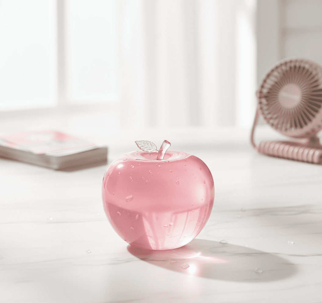 Apple Squishy Toy - Glass Gloss Semi-Transparent Taba Squishy Apple - Slow Rising Silicone Fidget Stress Ball - Cute Moldable Squeeze Sensory Squishy Toys for Daily Office & Home Gift