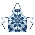 thumbnail image 2 of Blue White Tie Dye Mandala Pattern Apron-Garden Aprons for Women with Pockets-Cotton Linen Waterproof Kitchen Cooking Gardening Aprons Adjustable for Kitchen,Cooking,BBQ and Salon 33x27 Inch, 2 of 7