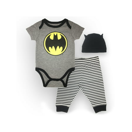 Batman Bodysuit, Pant and Hat Set, 3 pc Set (Baby Boys)