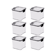 thumbnail image 1 of 6 Pack 700Ml Kitchen Food Storage Box Organizer Container Set Vacuum Lid Seal Clear Square, 1 of 5