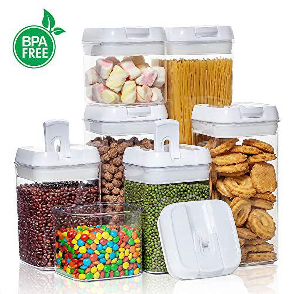 Bpa-free Cereal Storage Container Set With Lids - Airtight Food Containers  For Cereal, Snacks, And Sugar - Chalkboard Labels And Marker Included -  Dishwasher Safe - Kitchen Supplies - Temu
