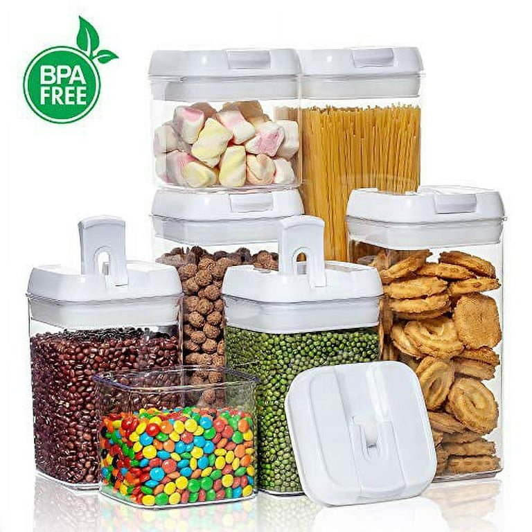 21 Pack Airtight Food Storage Containers Set, Kitchen & Pantry Organization  Containers for Cereal, Flour & Sugar, BPA-Free Plastic Cereal Container  with Easy Lock Lids, Labels, Marker & Spoon Set