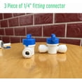 thumbnail image 4 of 3 Piece W/Valve 1/4 inch OD RO water system Fitting Replacement Connector, Reverse Osmosis Water Filter Tubing Adapter for Under the Sink Filtration System Fridge (Valve), White, wltv-4 -, 4 of 4