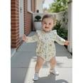 thumbnail image 4 of Miaouyo Infant Baby Girl Fall Bubble Romper 3 6 9 12 18 Months Floral Print Long Sleeve Frill Mock Neck Ruffled Jumpsuit, 4 of 9