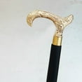 thumbnail image 2 of Vintage Walking Stick Derby Brass Handle Black Wooden Cane Handmade Gift Item, 2 of 5