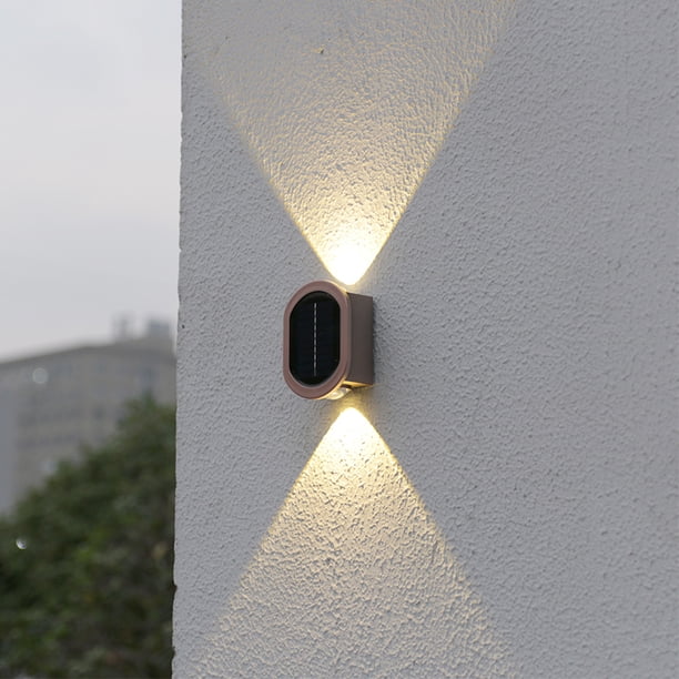 Lámpara De Pared Proyector de pared de plástico para iluminación exterior LED solar para jardín (C)