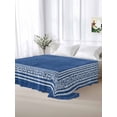 thumbnail image 5 of Dark Blue Retro Greek Key Twim Size Flat Sheet, Wrinkleproof & Fadeproof Cooling Flat Bed Sheet Only, Geometric Greece Ancient Rustic Breathable Soft Bedding Top Sheets 66 x 96 Inches, 5 of 8