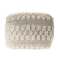 thumbnail image 4 of LR Resources POUFS99765BKN1612 Tufted Checkered Geometric Pouf, Cream & Light Gray, 4 of 4