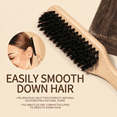 thumbnail image 2 of OPALESQUE 2pcs Boar Bristle Slick Back Hair Brush,Wooden Handle Styling Comb for Men & Women,Smooth, and Lay Hair Flat to Create Sleek Frizz-Free Hairstyles Perfect for Pompadour and Low Ponytail, 2 of 7