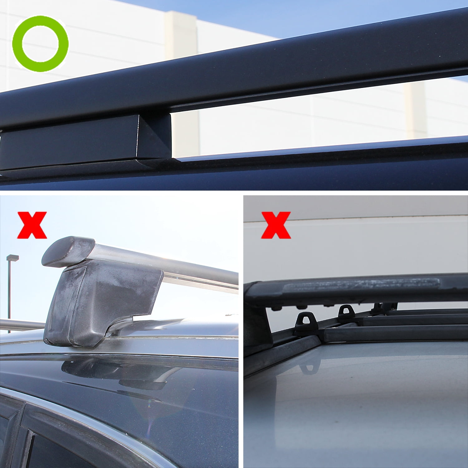 Spec-D Tuning Adjustable 53" Car Top Silver Aluminum Cross Bar Roof Cargo Luggage Rack