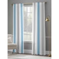 thumbnail image 4 of Blue Grey Striped Sheer Curtains for Living Room Bedroom Geometric Vertical Stripes Minimalist Sheer Curtains 108 Inch Long 2 Panels Set Light Filtering Curtain Window Treatments Drapes, 4 of 6