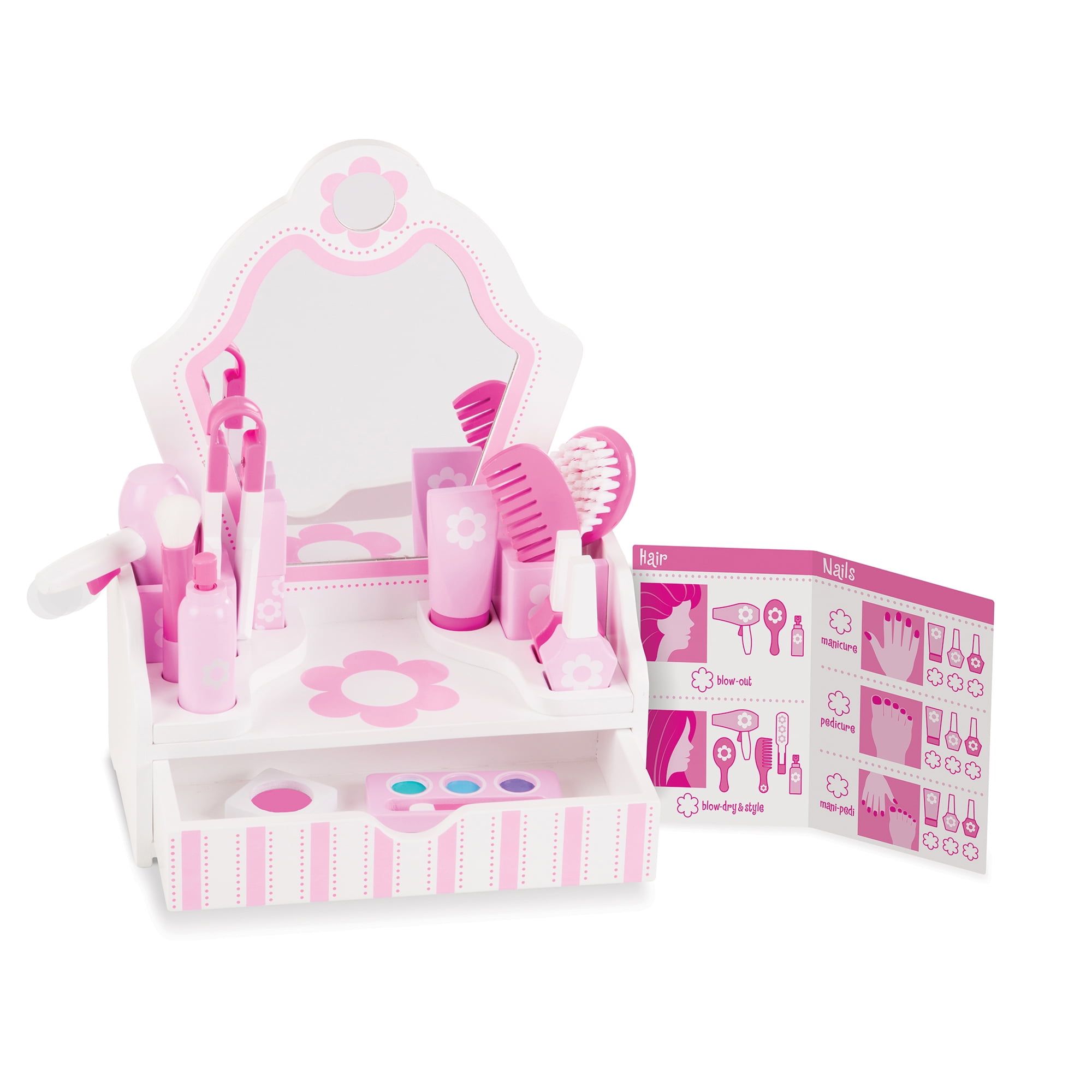 18 Pcs Colorful Stylish Pink Beauty Fashion Hair Salon Play Set Fun Toy Girls NW 
