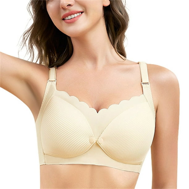 Mrat Clearance Bras for Women Clearance Women's Thin Plus Size Breathable  Gathered Underwear Women's Non-steel Bra Daily Bra Womens Strapless Bras No