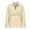 thumbnail image 4 of VerPetridure Women's Oversized Sweatshirts Quarter Zip Long Sleeve Loose Pullover Sweatshirts Heart Print Lapel Collar Lightweight Pullover Tops Fall Casual Outfits, 4 of 5