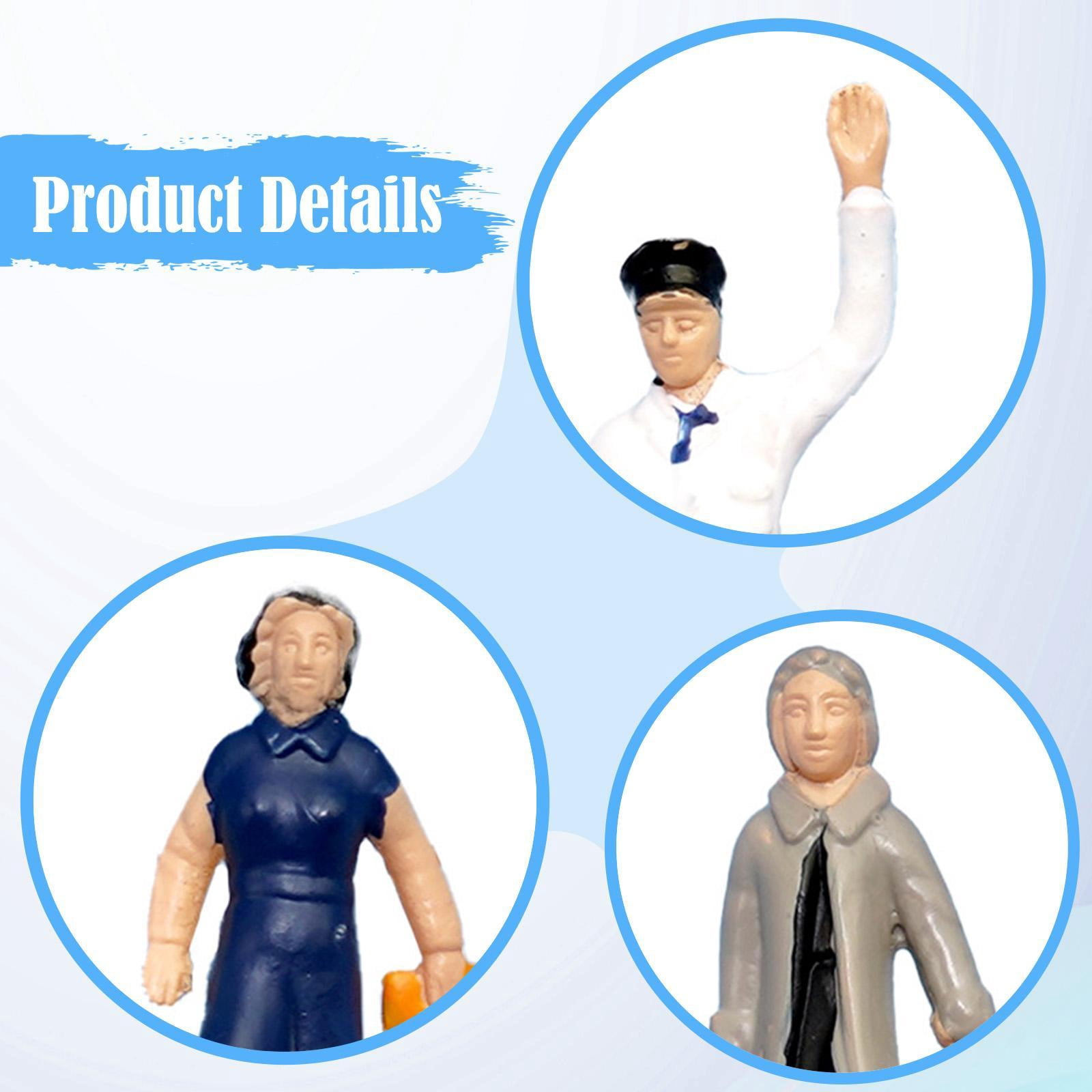 LeeQinersw 6x 1/87 HO Scale Miniature People Figurines Collectible Hand Painted Figures