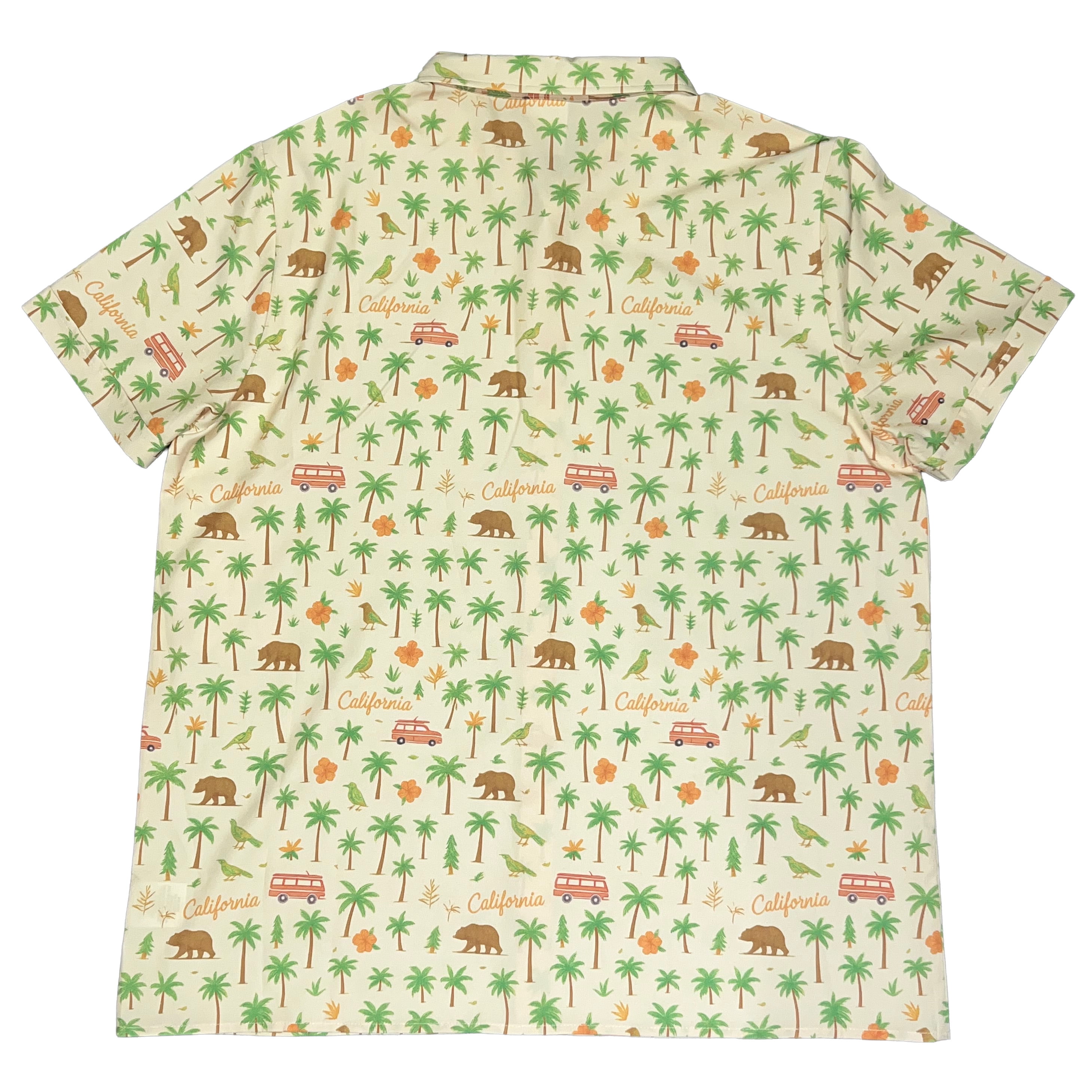 California Palm Tree Hawaiian Button Shirt