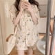 thumbnail image 1 of Pijama de manga corta,Pijama de manga corta para mujer Conjunto de pijama con botones Ropa de estar por casa de manga corta Estética elegante, 1 of 8