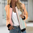 thumbnail image 2 of ChaoHeng Womens Jackets and Coats Fashion Casual,Women's Printed Cardigan Jacket Zippered Jacket Long Sleeved Casual Jacket(Orange,S), 2 of 5