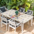thumbnail image 2 of Bunny Easter Table Cloths for 6 Foot Rectangle Tables, Spring Floral Pastoral Rabbits Rustic Patio Waterproof Elastic Fitted Tablecloths, Washable Rectangular Table Cover for Camping, 2 of 8