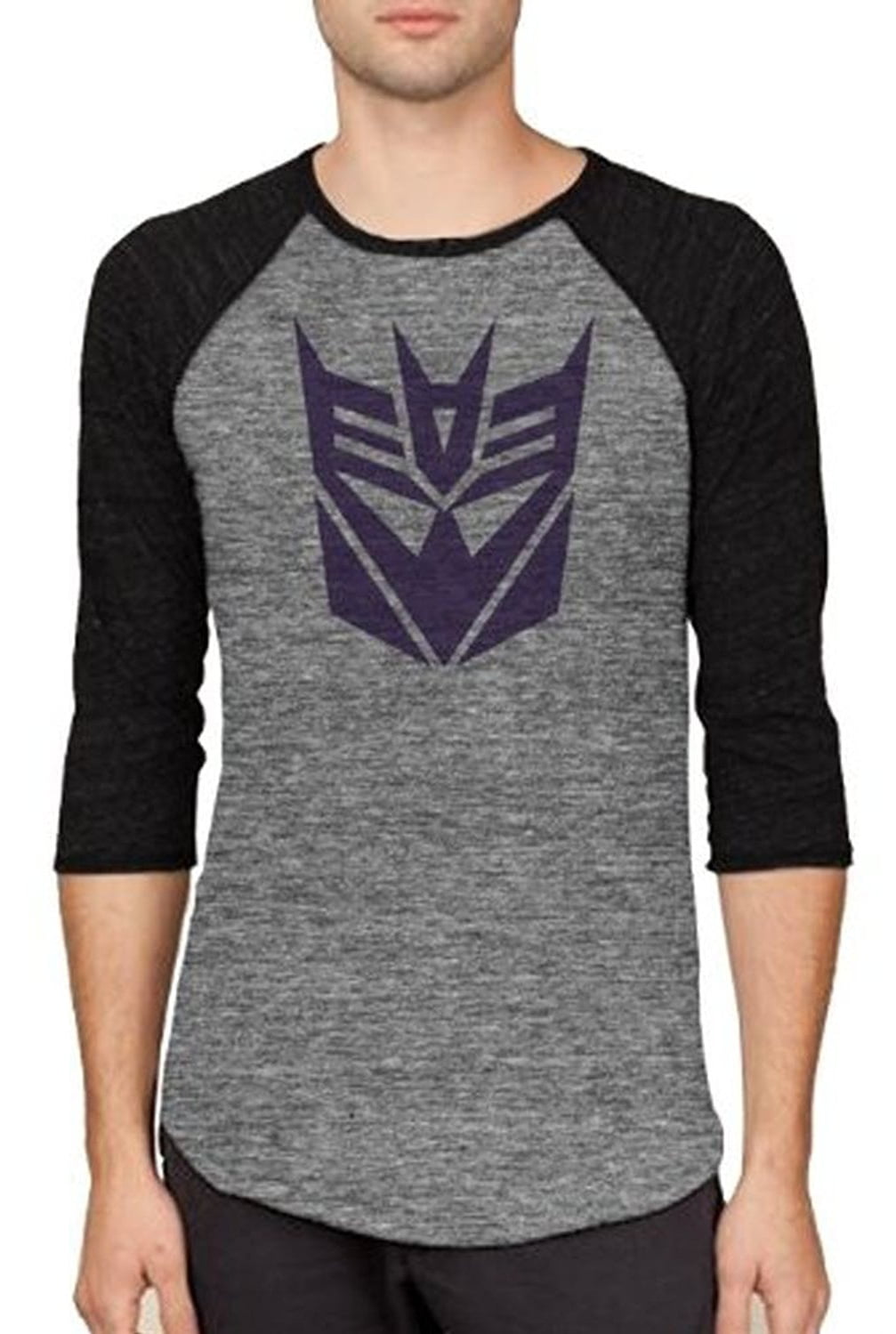 Transformers Decepticon Logo Adult Arctic Gray and Black Baseball Raglan T-Shirt - Walmart.com