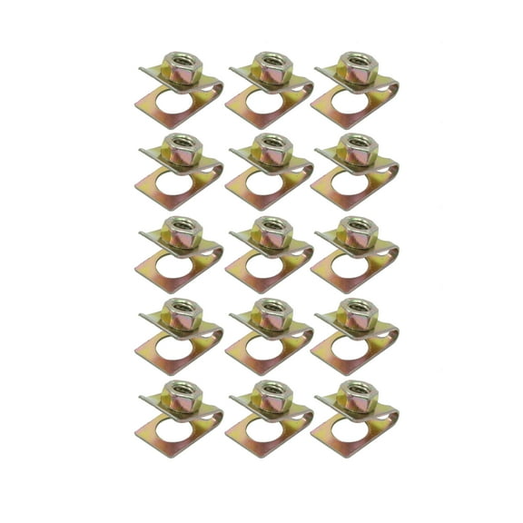 Unique Bargains 15pcs U-Type Metal Screws Fasteners Bumper Trim Panel Guard Rivets Clips