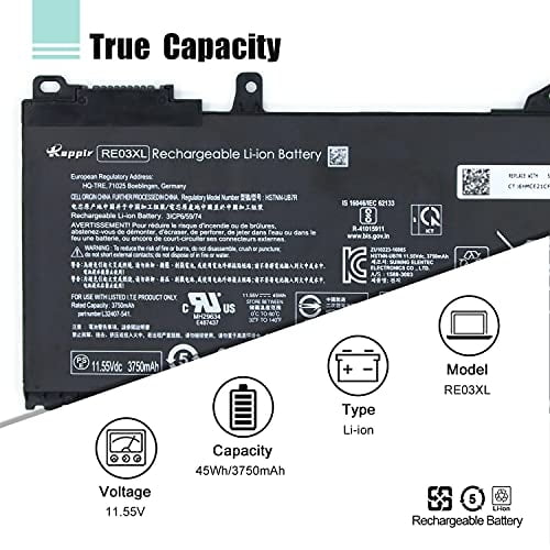 BOWEIRUI RE03XL L32407-541 L32407-AC1 Reemplazo de Batería para Laptop HP ProBook 450 G6 450 G7 440 G6 430 445 455R G6 430 440 445 G7 Serie HSTNN-OB1C HSTNN-UB7R HSTNN-DB9A L32407-2B1 L32656-005