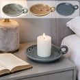 thumbnail image 7 of 1pack Vintage Ceramic Candle Holders with Handle, Round Farmhouse Ceramic Plate Tray,Sage Holder for Burning,Incense Holder for Meditation Room Home Decor, 7 of 7