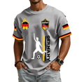 thumbnail image 3 of Soccer Cup 2026 Jersey for Men, Crew Neck Short Sleeve Deutschland Kicker Graphic Tee with Waffle Knit - Breathable Athletic Top Gray M, 3 of 7