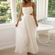 thumbnail image 4 of Vestido Largo Con Tirantes Vestido largo con tirantes para mujer Vestido con tiras cruzadas de estilo sexy Atuendo diario ahuecado Cgtredaw Blanco Xl para Mujer, 4 of 6