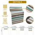 thumbnail image 5 of Brown Teal Green White Striped Cotton Linen Table Runner, Washable Table Runners for Kitchen, Dining Room, Holiday, Home Party Table Decor, 13x120 Inches, 5 of 9