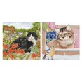 thumbnail image 1 of Kit de punto de cruz de 2 piezas, artesanía de gato , bordado , decoración de hotel para el hogar Baoblaze Kits de Punto de Cruz Estampados, 1 of 8
