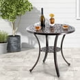 thumbnail image 2 of Amijoy Patio Cast Aluminum Table, 31 Inch Diameter Round Table with Umbrella Hole & Bottom Shelf, 2 of 7