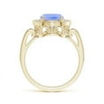 thumbnail image 2 of ANGARA Natural Cushion 2.6 ct Tanzanite Halo Ring in 14K Yellow Gold for Women (Size-10x8mm) | December Birthstone, Birthday, Anniversary, Jewelry Gift for Women | Natural Tanzanite Ring, 2 of 8