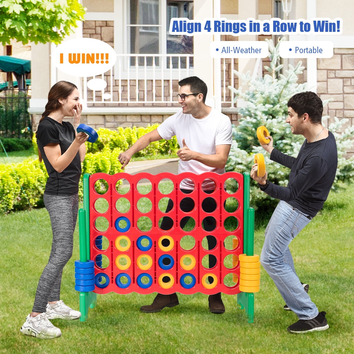 Infans Jumbo 4-to-Score 4 in A Row Giant Game Set Adults Kids Family Fun Indoor Outdoor