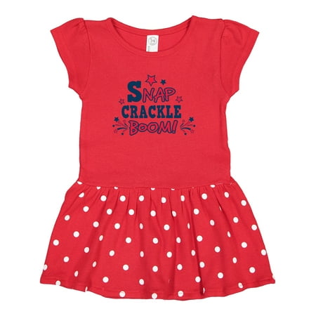 

Inktastic 4th of July Snap Crackle Boom with Red and White Fireworks Gift Toddler Girl Dress
