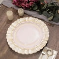 thumbnail image 6 of BalsaCircle 6 Beige Gold 13" Acrylic Wooden Textured Round Scalloped Trim Plastic Charger Plates, 6 of 8