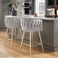 thumbnail image 6 of BISHE Counter Height Bar Stools Set of 2 – 26 Inch Modern Mid-Century Kitchen Island Stools with Backs & Sturdy Metal Legs, Gray, 6 of 6