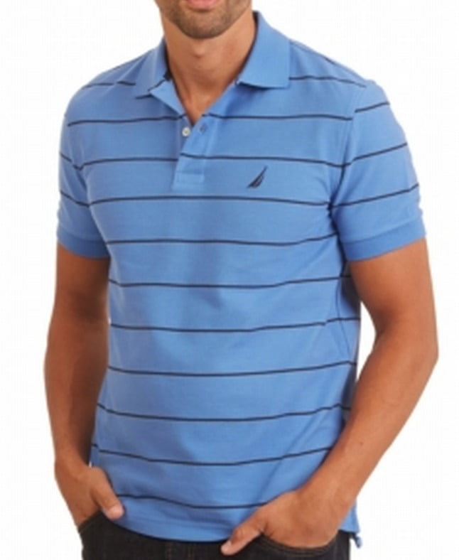 Nautica Nautica NEW Blue Mens Size Medium M Striped Performance Polo nautica-boys-medium-blue-dress-shirt-in-2020-blue-shirt-dress