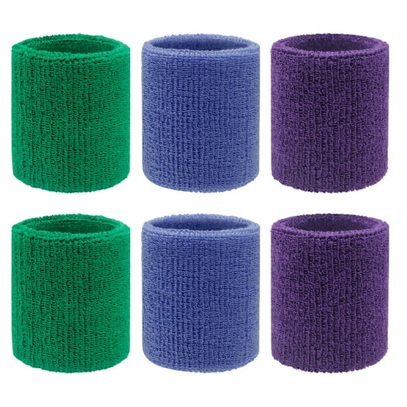 Wrist Sweatbands - Athletic Cotton Terry Cloth Wrist Bands for Basketball, Tennis, Football, Baseball (Pair)