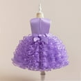 thumbnail image 5 of TAIAOJING Girls Dresses For Toddler Girls Bow Puffy Tiered Cake Dress Casual Party Gown For Ages 2-7 Years Relaxed Fit 6-7Y, 5 of 9