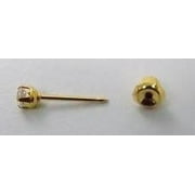 New Inverness Gold Plated Stainless Steel 3mm CZ Earring Home Pierce Kit for All Genders Ages 18 and Up