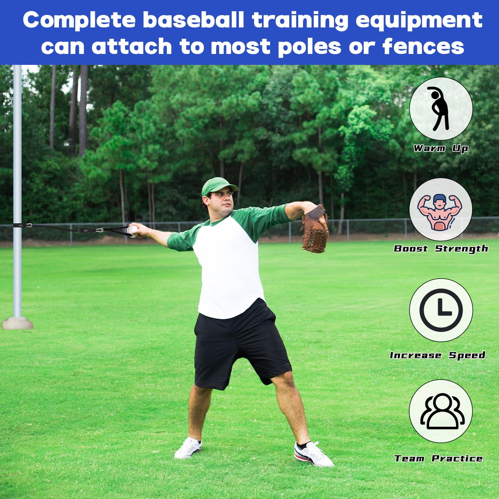 Resistance Bands for Working Out, Plutput 10 -150 Lbs Workout Bands for Baseball Softball Baseball Stretching Bands with Handles